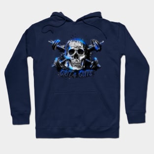 Grit and Guts Skull Neon Blue Hoodie